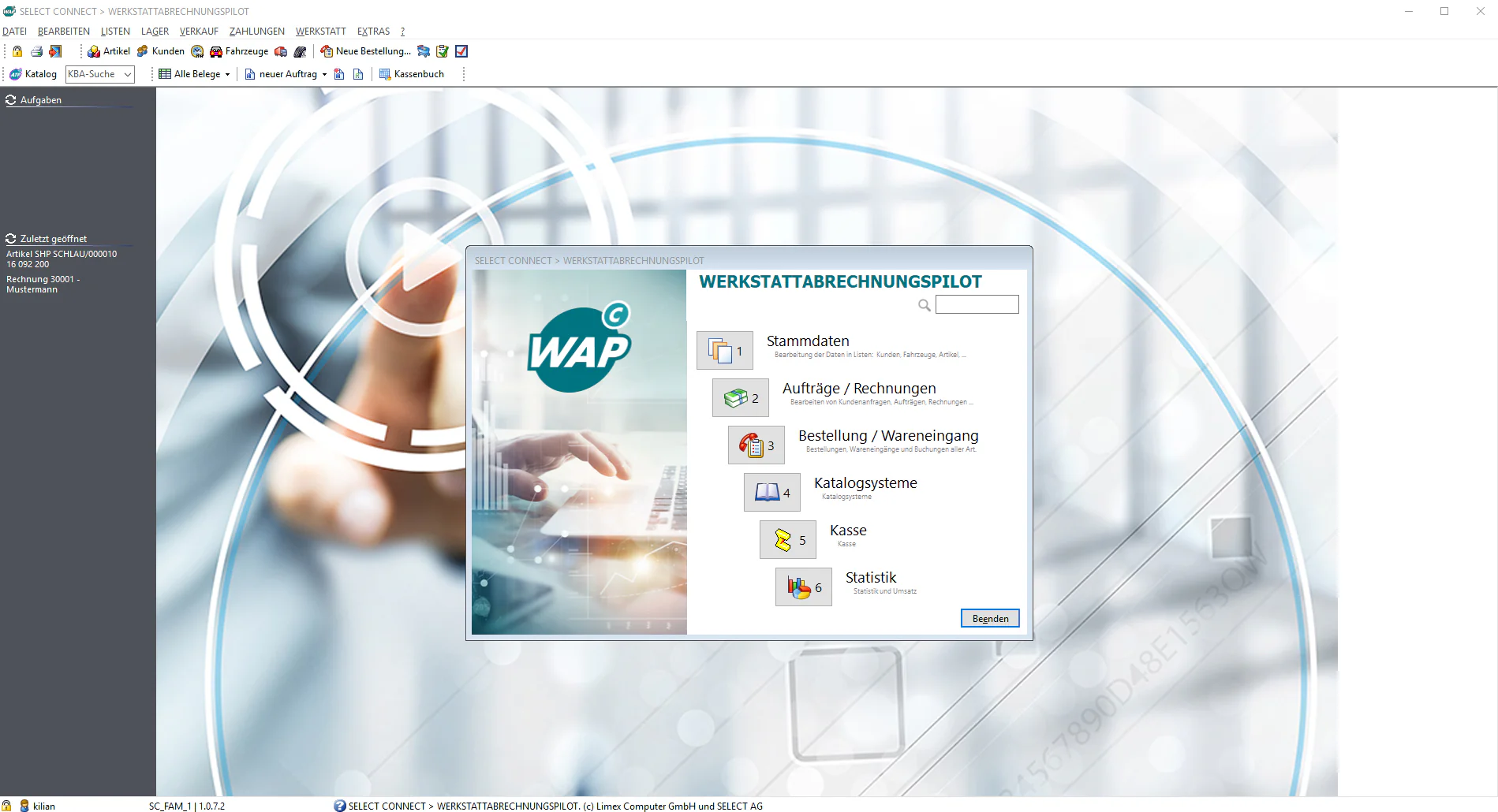 Select WAP Startbildschirm